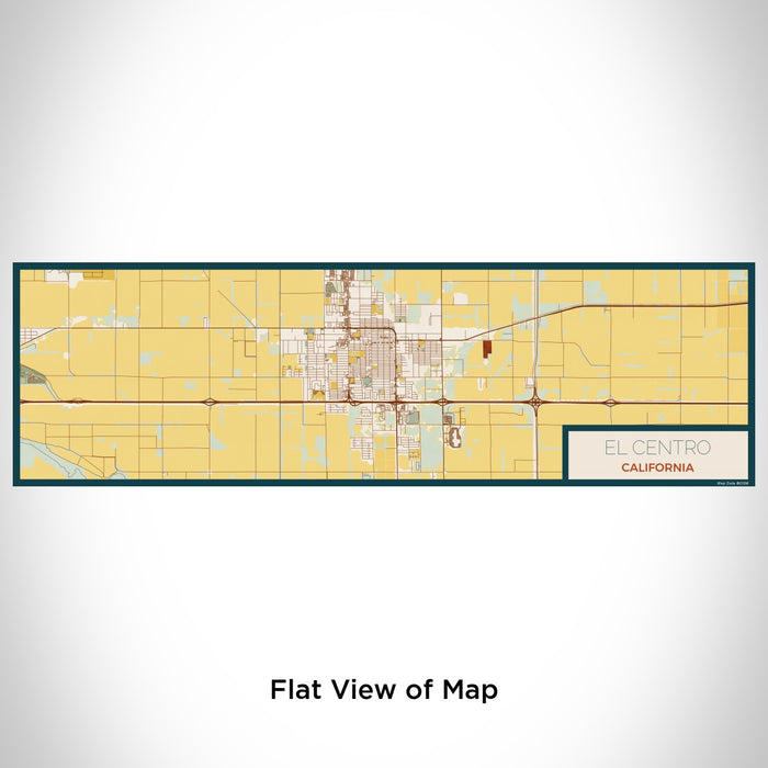 Flat View of Map Custom El Centro California Map Enamel Mug in Woodblock