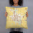 Person holding 18x18 Custom El Centro California Map Throw Pillow in Woodblock