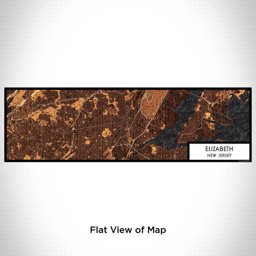 Flat View of Map Custom Elizabeth New Jersey Map Enamel Mug in Ember