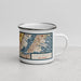 Right View Custom Elizabeth New Jersey Map Enamel Mug in Woodblock