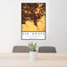 24x36 Elk Grove California Map Print Portrait Orientation in Ember Style Behind 2 Chairs Table and Potted Plant