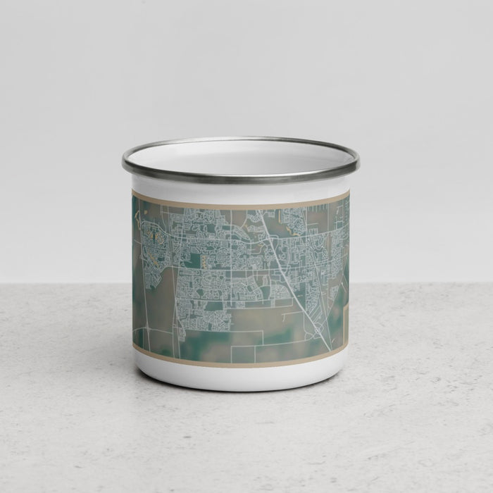 Front View Custom Elk Grove California Map Enamel Mug in Afternoon