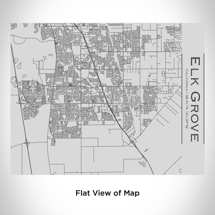 Rendered View of Elk Grove California Map Engraving on 20oz Stainless Steel Insulated Bottle with Bamboo Top