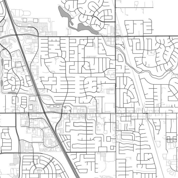 Elk Grove California Map Print in Classic Style Zoomed In Close Up Showing Details