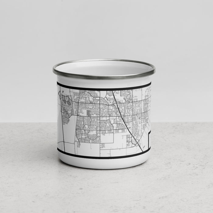 Front View Custom Elk Grove California Map Enamel Mug in Classic