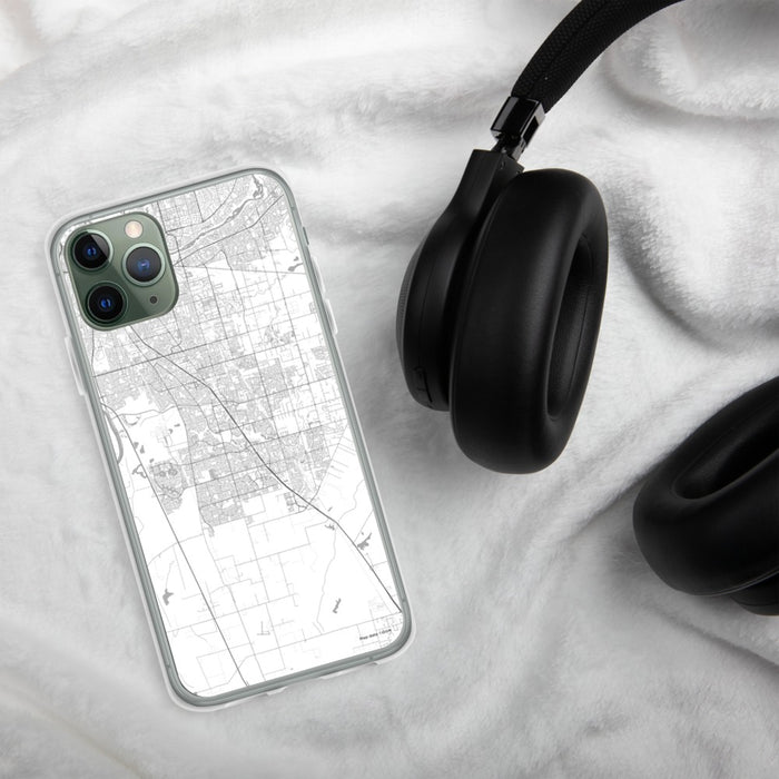 Custom Elk Grove California Map Phone Case in Classic on Table with Black Headphones