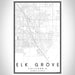 Elk Grove California Map Print Portrait Orientation in Classic Style With Shaded Background