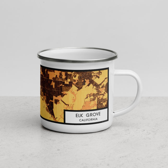 Right View Custom Elk Grove California Map Enamel Mug in Ember