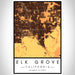 Elk Grove California Map Print Portrait Orientation in Ember Style With Shaded Background