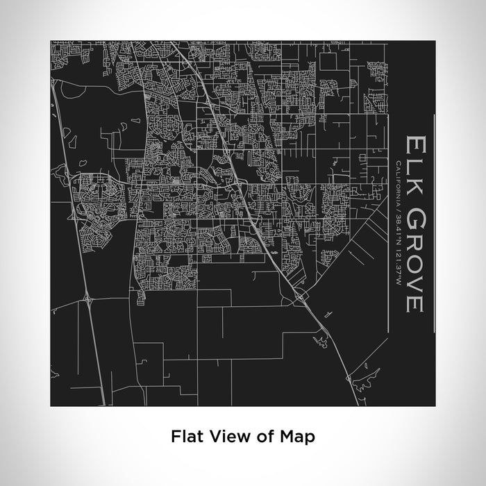 Rendered View of Elk Grove California Map Engraving on 17oz Stainless Steel Insulated Tumbler in Black