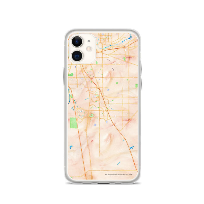 Custom iPhone 11 Elk Grove California Map Phone Case in Watercolor