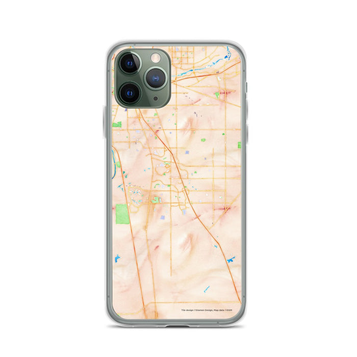 Custom iPhone 11 Pro Elk Grove California Map Phone Case in Watercolor