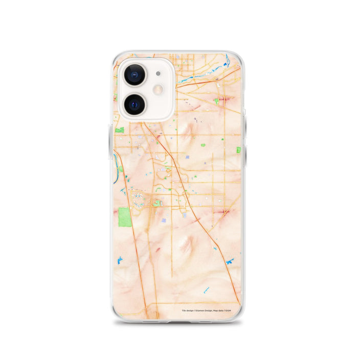 Custom iPhone 12 Elk Grove California Map Phone Case in Watercolor