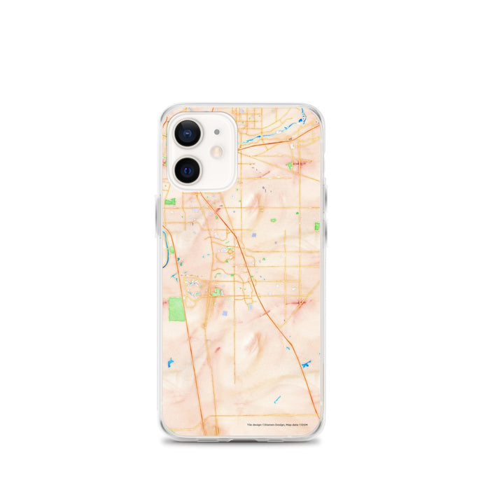 Custom iPhone 12 mini Elk Grove California Map Phone Case in Watercolor
