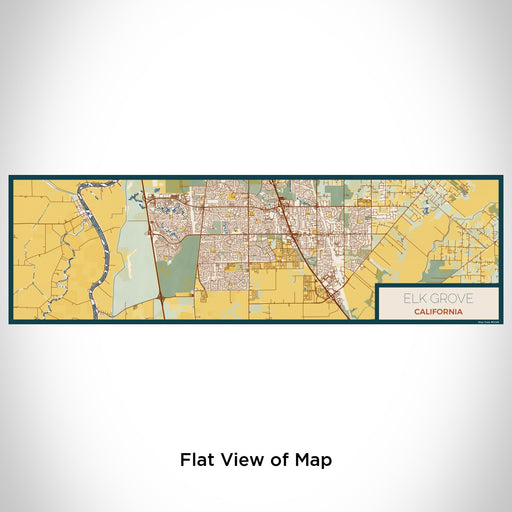 Flat View of Map Custom Elk Grove California Map Enamel Mug in Woodblock