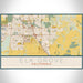Elk Grove California Map Print Landscape Orientation in Woodblock Style With Shaded Background