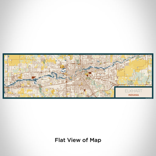 Flat View of Map Custom Elkhart Indiana Map Enamel Mug in Woodblock