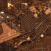 Elko Nevada Map Print in Ember Style Zoomed In Close Up Showing Details
