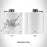 Rendered View of Elko Nevada Map Engraving on 6oz Stainless Steel Flask in White