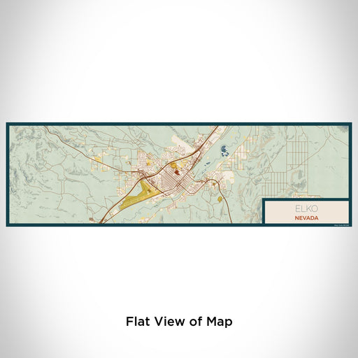 Flat View of Map Custom Elko Nevada Map Enamel Mug in Woodblock