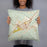 Person holding 18x18 Custom Elko Nevada Map Throw Pillow in Woodblock