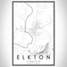 Elkton Virginia Map Print Portrait Orientation in Classic Style With Shaded Background