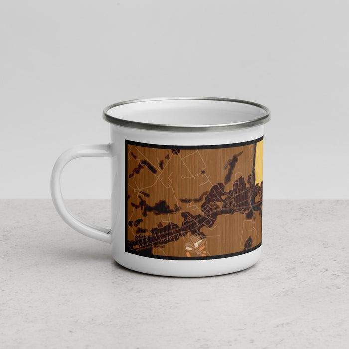 Left View Custom Elkton Virginia Map Enamel Mug in Ember