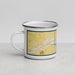 Left View Custom Elkton Virginia Map Enamel Mug in Woodblock