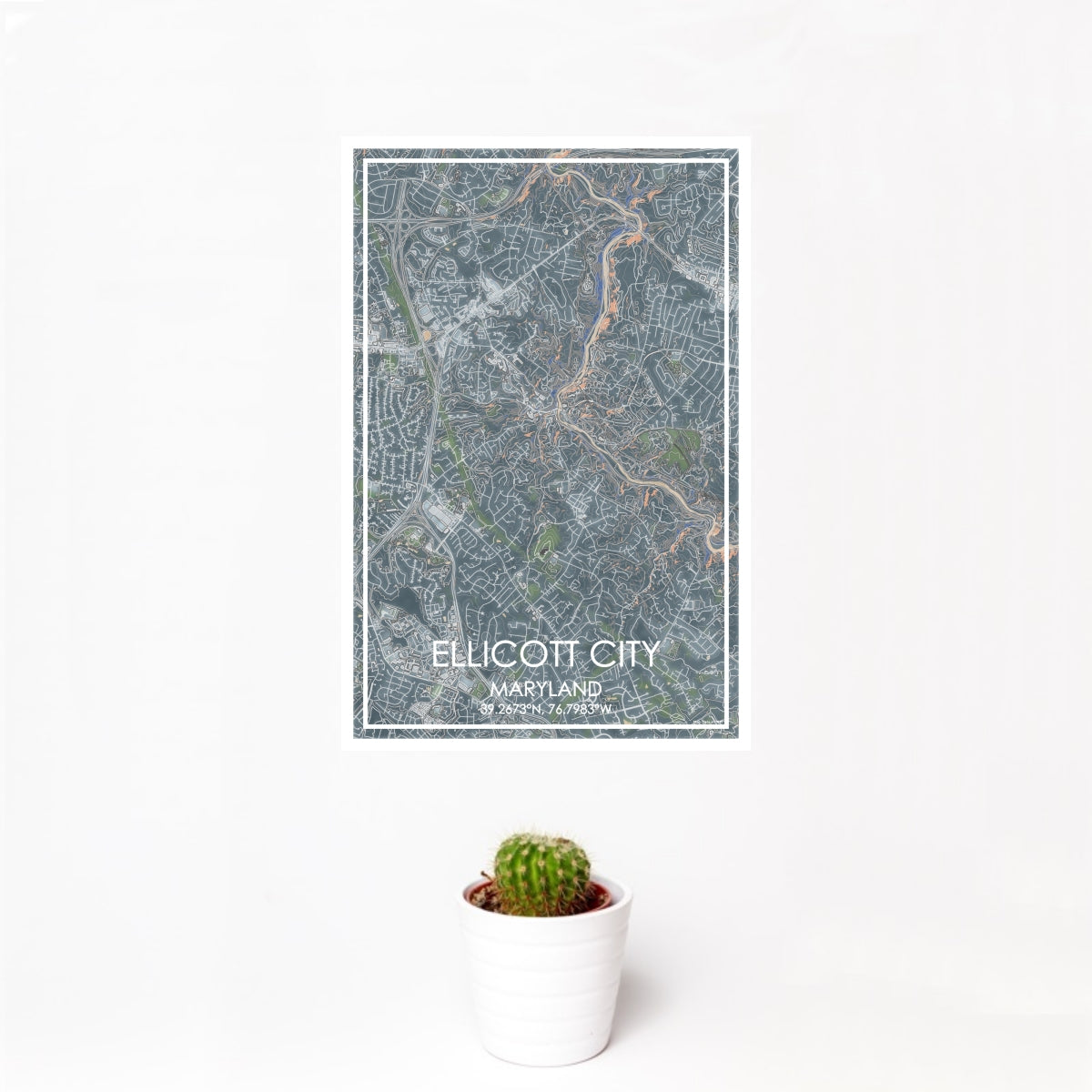 Ellicott City - Maryland Map Print in Afternoon — JACE Maps