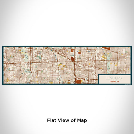 Flat View of Map Custom Elmhurst Illinois Map Enamel Mug in Woodblock