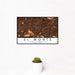 12x18 El Monte California Map Print Landscape Orientation in Ember Style With Small Cactus Plant in White Planter