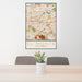 24x36 El Monte California Map Print Portrait Orientation in Woodblock Style Behind 2 Chairs Table and Potted Plant
