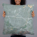 Person holding 22x22 Custom El Monte California Map Throw Pillow in Afternoon