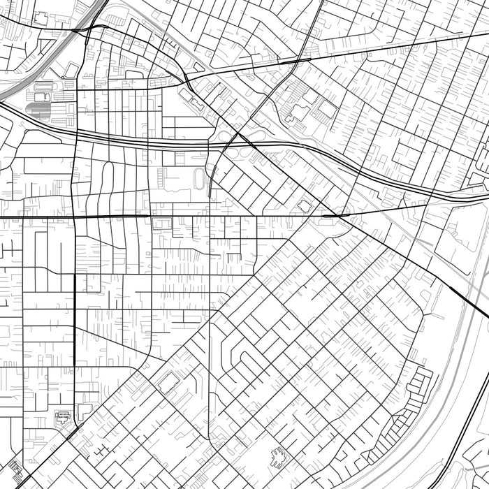 El Monte California Map Print in Classic Style Zoomed In Close Up Showing Details
