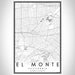 El Monte California Map Print Portrait Orientation in Classic Style With Shaded Background