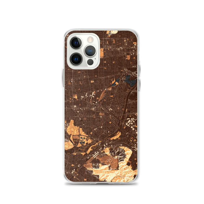 Custom iPhone 12 Pro El Monte California Map Phone Case in Ember