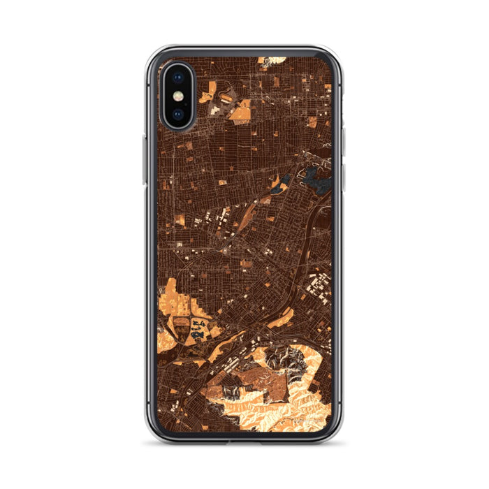 Custom iPhone X/XS El Monte California Map Phone Case in Ember