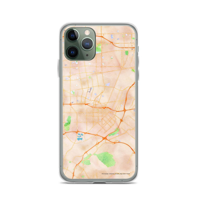 Custom iPhone 11 Pro El Monte California Map Phone Case in Watercolor