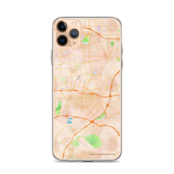 Custom iPhone 11 Pro Max El Monte California Map Phone Case in Watercolor