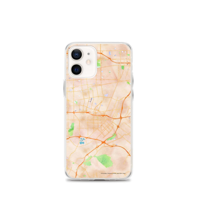 Custom iPhone 12 mini El Monte California Map Phone Case in Watercolor