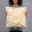 Person holding 18x18 Custom El Monte California Map Throw Pillow in Watercolor