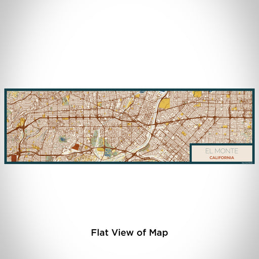 Flat View of Map Custom El Monte California Map Enamel Mug in Woodblock