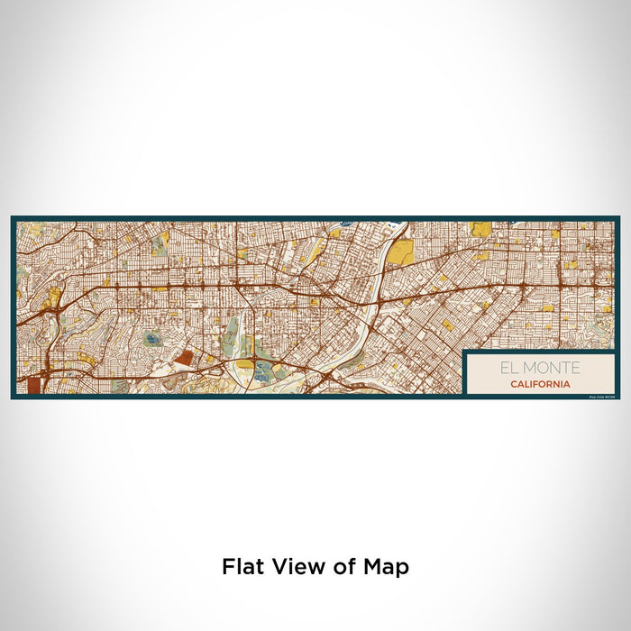 Flat View of Map Custom El Monte California Map Enamel Mug in Woodblock