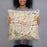 Person holding 18x18 Custom El Monte California Map Throw Pillow in Woodblock