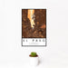 12x18 El Paso Texas Map Print Portrait Orientation in Ember Style With Small Cactus Plant in White Planter