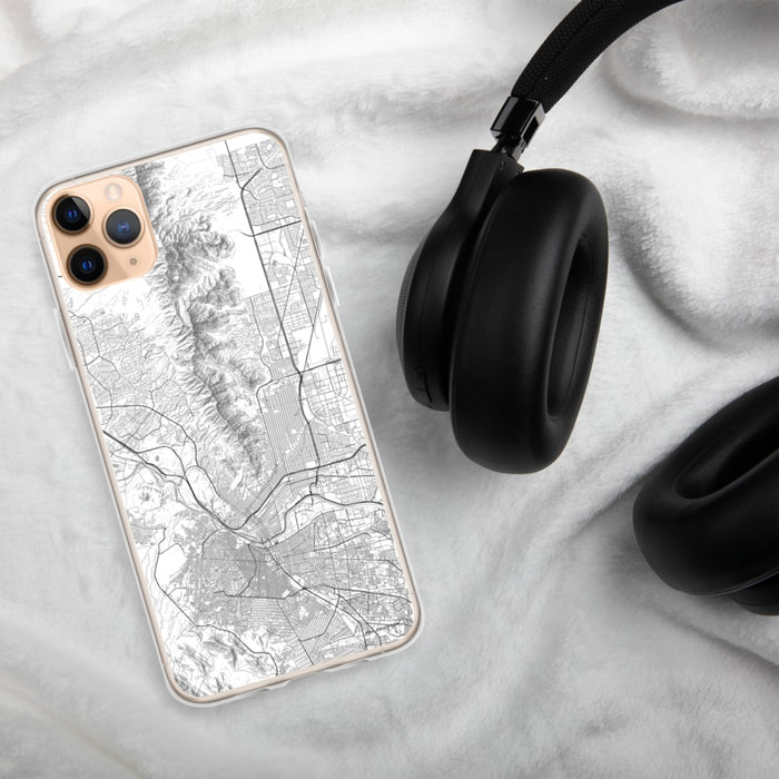Custom El Paso Texas Map Phone Case in Classic on Table with Black Headphones