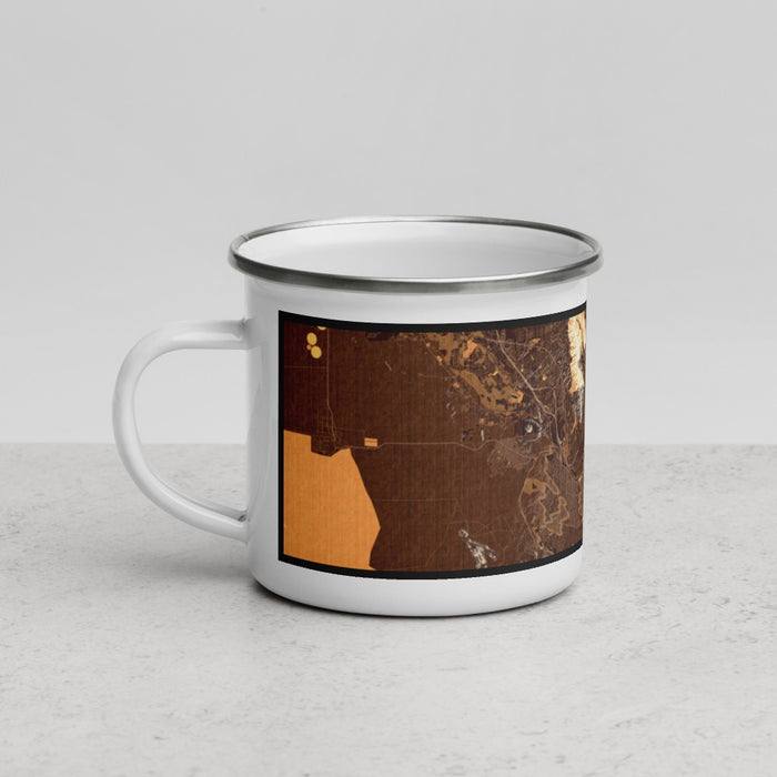 Left View Custom El Paso Texas Map Enamel Mug in Ember