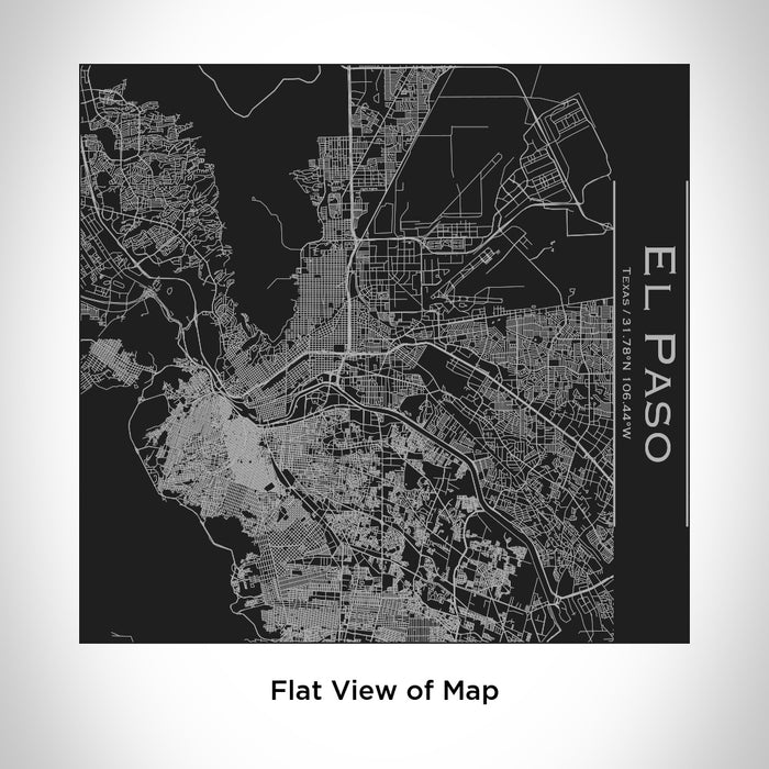 Rendered View of El Paso Texas Map Engraving on 17oz Stainless Steel Insulated Tumbler in Black