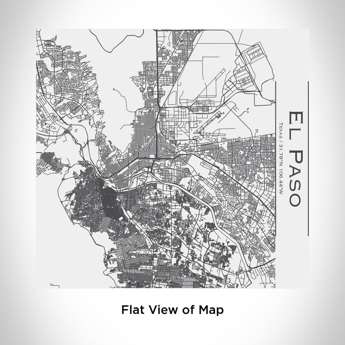 Rendered View of El Paso Texas Map Engraving on 17oz Stainless Steel Insulated Tumbler in White
