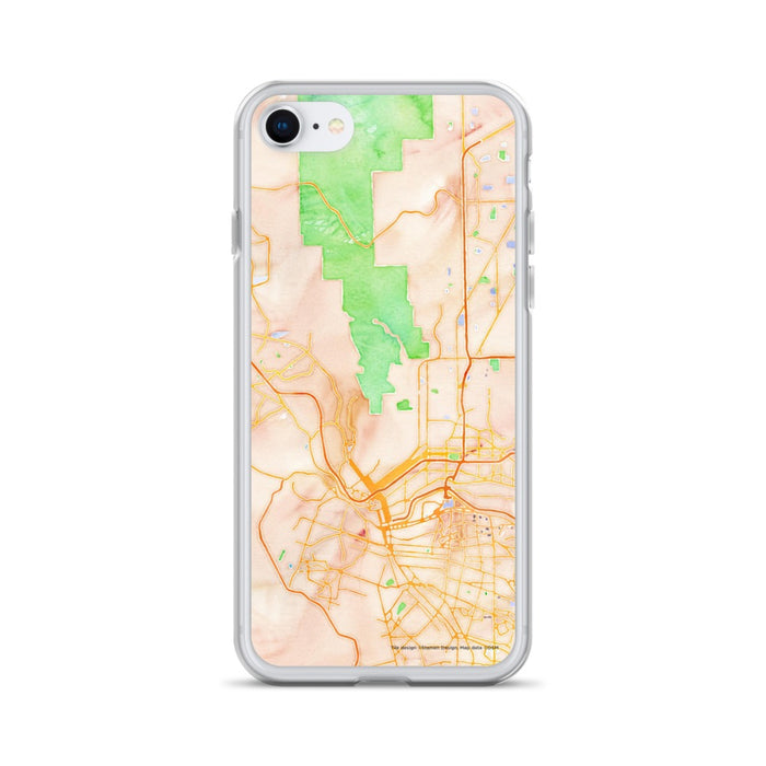 Custom El Paso Texas Map iPhone SE Phone Case in Watercolor